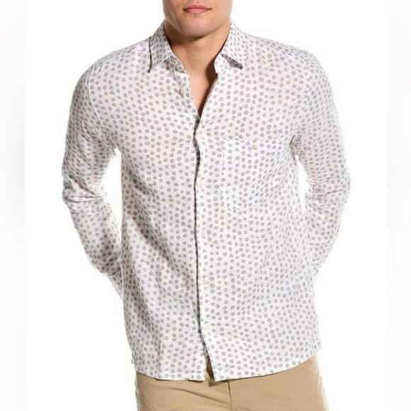 Ted Baker
Men's White Aillon Linen Shirt white and cream polkadot 4 large - Picture 1 of 12